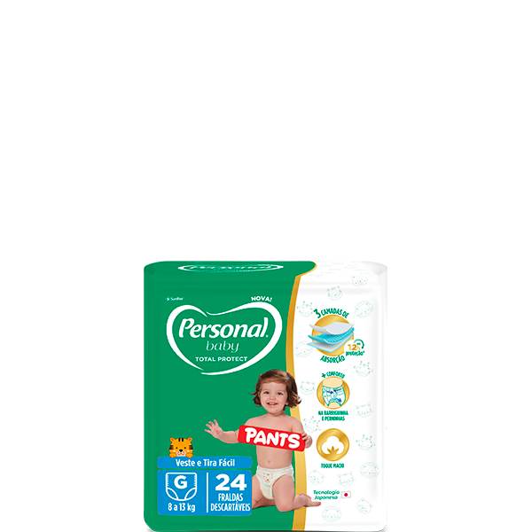 Fralda Personal Baby Total Protect Pants G Leve 44 Pague 42 na